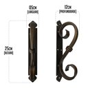 Ver imagem 2 de Lindo Puxador de Ferro Rústico em "S" para Portas de Vidro e Madeira - Verniz