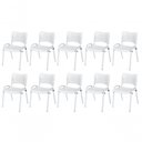 Ver imagem 1 de Cadeira Iso Base Branco Igreja, Escola, Escritório - Branco Kit 10 Peças