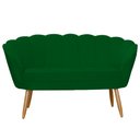 Ver imagem 2 de Namoradeira Decorativa Pétala Suede Verde Pés Madeira Ms Decor