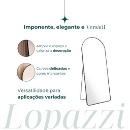 Espelho Grande Oval com Base Reta Corpo Inteiro 150 X 60 Cm com Suporte de Chão - 4