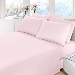 Jogo de Cama Casal Prata 150 Fios Liso Rosa - Santista - 2