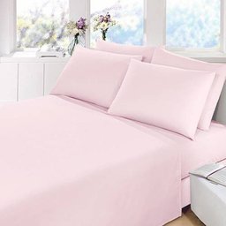 Jogo de Cama Casal Prata 150 Fios Liso Rosa - Santista - 1