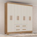 Ver imagem 1 de Guarda Roupa Casal 8 Portas com Espelho Itapema Amadeirado com Reflecta Atualle