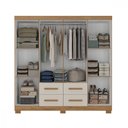 Ver imagem 3 de Guarda Roupa Casal 8 Portas com Espelho Itapema Amadeirado com Reflecta Atualle