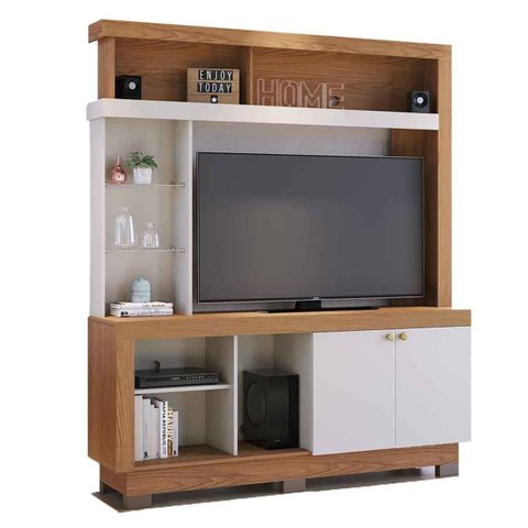 Estante Home para TV até 50" 2 Portas Vanessa Freijo/Off White