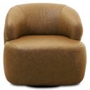 Ver imagem 2 de Poltrona Decorativa Giratória Orgânica Donk L08 Couro Camel - Mpozenato