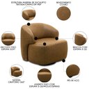 Ver imagem 3 de Poltrona Decorativa Giratória Orgânica Donk L08 Couro Camel - Mpozenato