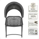 Ver imagem 3 de Cadeira de Jantar Milão Aluminio e Croche Náutico 6 Unidades - Preta