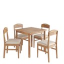 Ver imagem 2 de Conjunto Mesa Jantar Quadrada 80cm 4 Cadeiras Madeira Maciça Capri Amêndoa Cbmj4c80