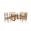 Ver imagem 2 de Conjunto Sala de Jantar Elisa em Madeira Maciça 6 Cadeiras Linho Fendi