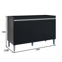 Ver imagem 4 de Balcão Gabinete de Cozinha 3 Portas 120cm Manu sem Tampo:preto