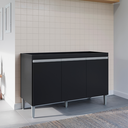 Ver imagem 2 de Balcão Gabinete de Cozinha 3 Portas 120cm Manu sem Tampo:preto
