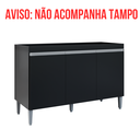 Ver imagem 3 de Balcão Gabinete de Cozinha 3 Portas 120cm Manu sem Tampo:preto