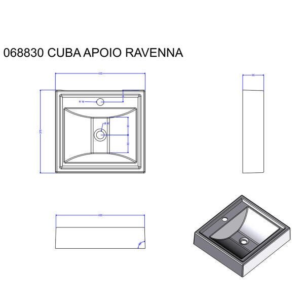 Cuba de Apoio para Banheiro Herval Ravenna 38cmx11cm - 2