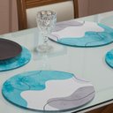 Ver imagem 3 de Kit 6 Capas Sousplat Jogo Americano Sala Jantar Redondo Cozinha Mesa 1 Peça 35cm X 35cm Ondas