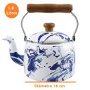 Ver imagem 2 de Chaleira Tradicional 16 Esmaltada Marmorizada Azul  - 1800 ml - Ewel