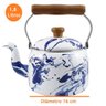 Chaleira Tradicional 16 Esmaltada Marmorizada Azul  - 1800 ml - Ewel - 2