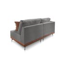 Ver imagem 3 de Sofá 3 Lugares Luxo Modulado Linho Cinza Médio 2,0m Chaise Lado Esquerdo