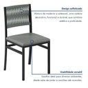 Ver imagem 7 de Kit 2 Cadeiras de Jantar Estofadas Estrutura em Aço Barcelona Prata/Preto