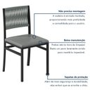 Ver imagem 6 de Kit 2 Cadeiras de Jantar Estofadas Estrutura em Aço Barcelona Prata/Preto