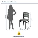 Ver imagem 3 de Kit 2 Cadeiras de Jantar Estofadas Estrutura em Aço Barcelona Prata/Preto