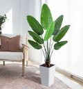 Ver imagem 1 de Bananeira Permanente para Decoração Planta Realista 1.20m, Planta Decorativa para Casa e Eventos.