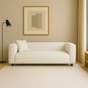 Ver imagem 2 de Sofá Cecília Orgânico 2 Lugares 160cm Sala de Estar Bouclé Branco - Incasa Decor