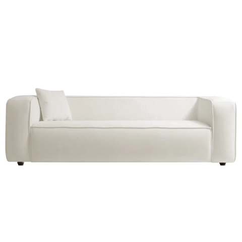 Sofá Cecília Orgânico 2 Lugares 160cm Sala de Estar Bouclé Branco - Incasa Decor
