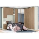 Ver imagem 4 de Guarda Roupa Closet de Quarto Canto Oblíquo Seletto Mc06 C/ 2 Portas e 3 Gavetas C/ Espelho Areia/