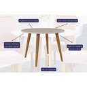 Ver imagem 4 de Conjunto: Mesa Sala Jantar Dani C/ Tampo Madeirado C/ Vidro 110cm e 4 Cadeiras Clarice Madeirado/