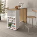 Ver imagem 1 de Bancada Adega com Porta Taças e Prateleira Ad5003 Branca/amêndoa Tecnomobili