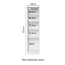 Ver imagem 4 de Paneleiro Madesa Lux 60 cm 3 Portas Branco/Branco Veludo