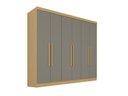 Ver imagem 2 de Guarda-Roupa Casal com 6 Portas e 2 Gavetas 180cm Multimóveis Madeirado/Cinza