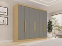 Ver imagem 1 de Guarda-Roupa Casal com 6 Portas e 2 Gavetas 180cm Multimóveis Madeirado/Cinza