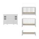 Ver imagem 4 de Berço 3 em 1 com Colchão Incluso e Cômoda 2 Portas 4 Gavetas Sol Multimóveis Mp4756 Branco