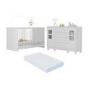 Ver imagem 1 de Berço 3 em 1 com Colchão Incluso e Cômoda 2 Portas 4 Gavetas Sol Multimóveis Mp4756 Branco