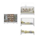 Ver imagem 3 de Berço 3 em 1 com Colchão Incluso e Cômoda 2 Portas 4 Gavetas Sol Multimóveis Mp4756 Branco