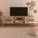 Ver imagem 3 de Rack Bancada para Tv 75 Polegadas 180 Cm 4525 Carvalho Off White Arly