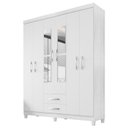 Ver imagem 1 de Guarda Roupa Casal Espelho 6p 2g Moden 150 Cm Branco Flex Incp