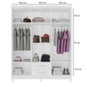 Ver imagem 5 de Guarda Roupa Casal Espelho 6p 2g Moden 150 Cm Branco Flex Incp
