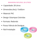 Ver imagem 5 de Piscina Banheira Infantil Bebê Inflável Redonda 28 Litros