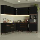 Ver imagem 1 de Cozinha Completa de Canto Madesa Reims 437001 com Armário e Balcão Preto Cor:Preto