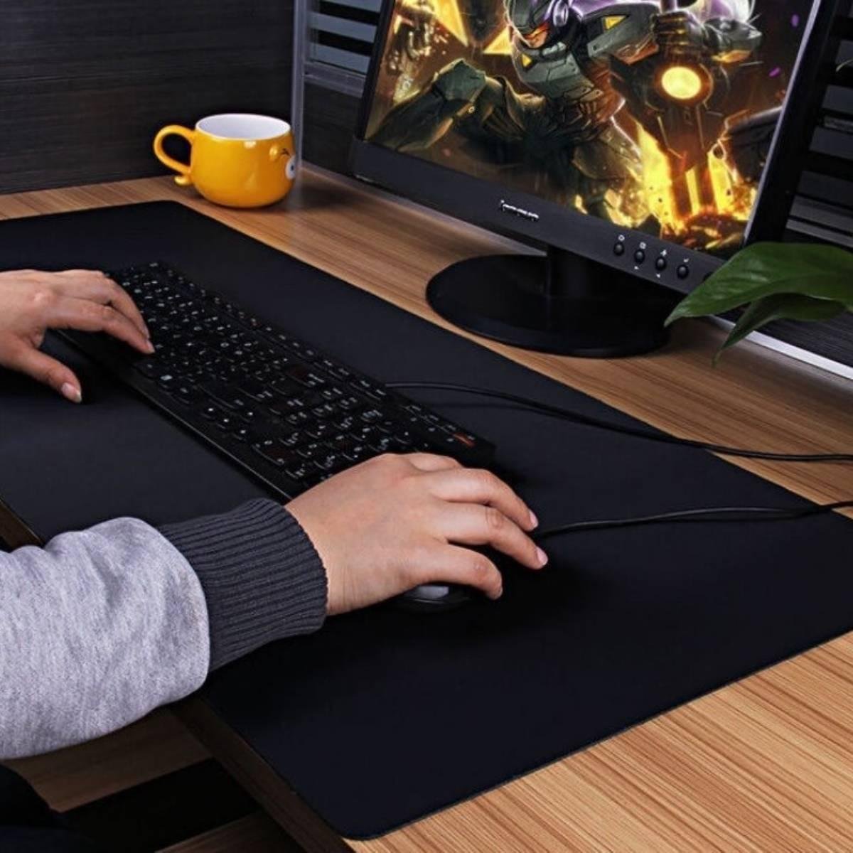 Mouse Pad Grande 70x30cm Gamer Jogos Antiderrapante Preto - 3