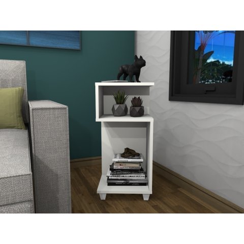 Mesinha Lateral Apoio de Centro Canto Aparador / Branco