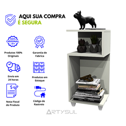 Mesinha Lateral Apoio de Centro Canto Aparador / Branco - 4