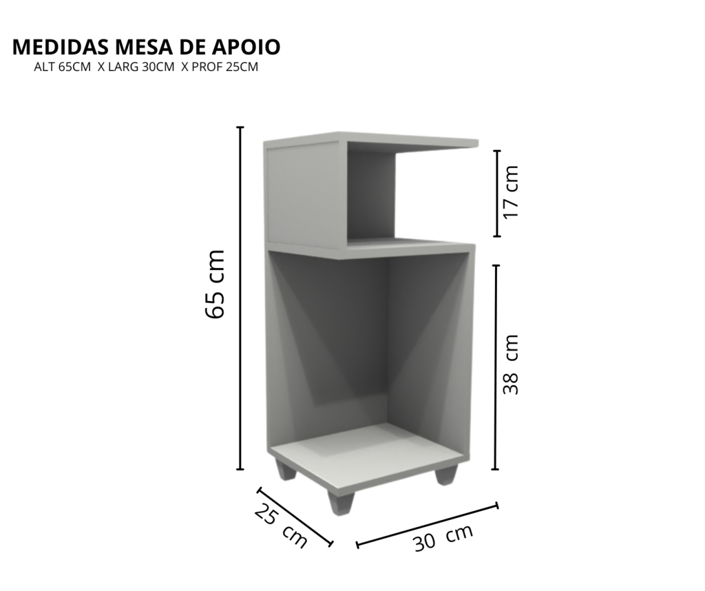 Mesinha Lateral Apoio de Centro Canto Aparador / Branco - 5