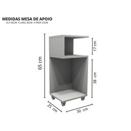 Mesinha Lateral Apoio de Centro Canto Aparador / Branco - 5