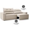 Sofá Lord 2,00m Retrátil e Reclinável Velosuede - Netsofas - 3