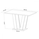 Ver imagem 3 de Mesa de Jantar 6 Lugares Constantine Mel/off White/veludo Pastel - Viero Móveis