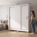 Ver imagem 3 de Guarda-Roupa Casal 3 Portas de Correr MDF 191x171,5x46cm França Branco Brilho